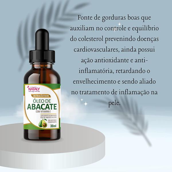 Imagem de Kit Com 4 - Óleo de Abacate Premium Com Vitamina E Extravirgem 30ml Nataly