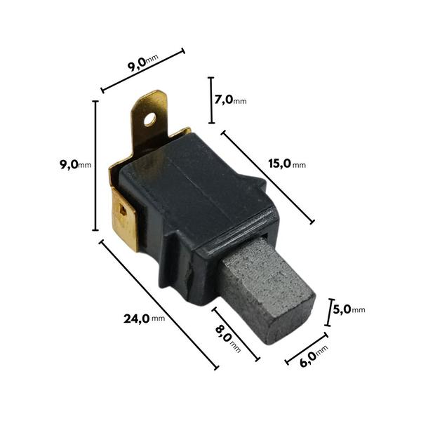 Imagem de Kit com 4 pares Escova Carvão Compatível com Lixadeira Orbital WAP ELO250 FW008918