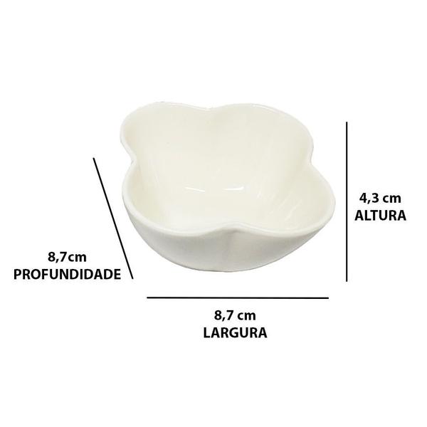 Imagem de Kit com 4 petisqueira porcelana louça branca c/ colher