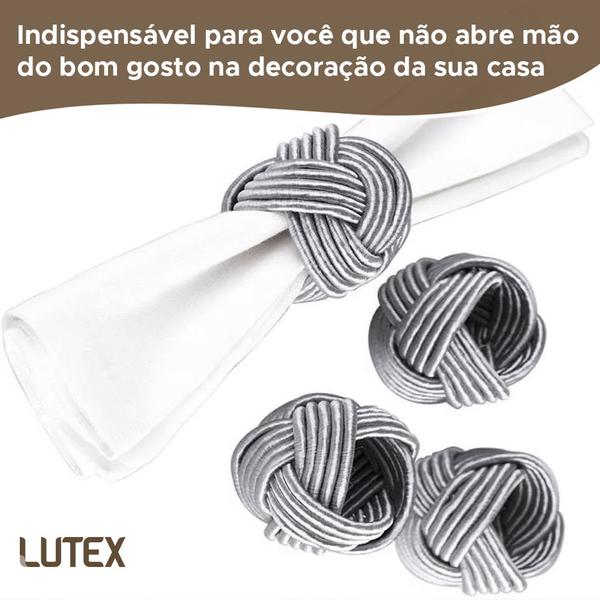 Imagem de Kit com 4 Porta Guardanapo de Mesa Cordas Anel Argola Niazitex - Trançado Páscoa Natal Jogo Tecido