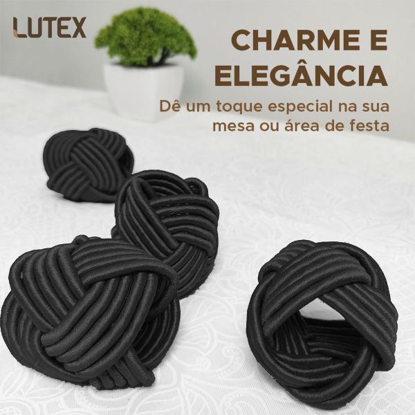 Imagem de Kit com 4 Porta Guardanapo de Mesa Cordas Anel Argola Niazitex - Trançado Páscoa Natal Jogo Tecido