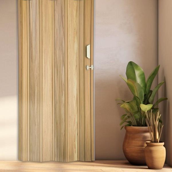 Kit com 4 Portas Sanfonada de Pvc 210x105cm Bariri Cerejeira Imagem de Kit com 4 Portas Sanfonada de Pvc 210x105cm Bariri Cerejeira