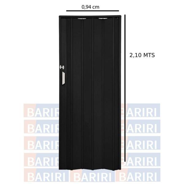 Imagem de Kit com 4 Portas Sanfonada de Pvc 210x94cm Bariri Preto absoluto