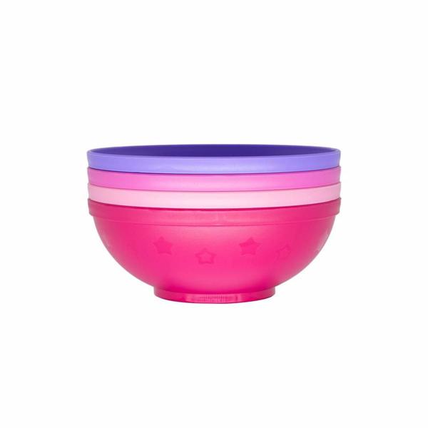 Imagem de Kit com 4 Pratos Infantis Bowls 500 ml Infanti Rosa e Roxo