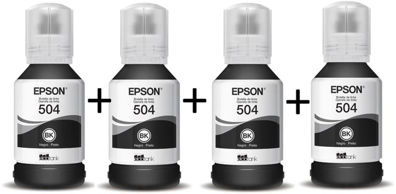 Imagem de Kit com 4 refil epson 504 120 preto original