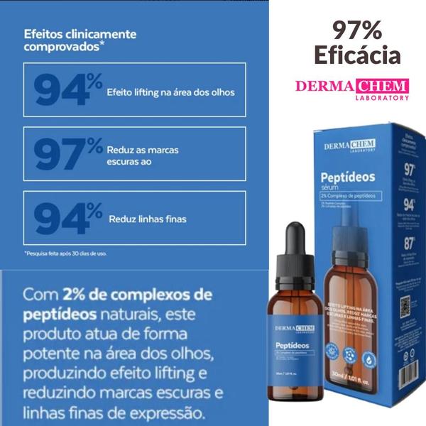 Kit com 4 Sérum Dermachem Rosa Mosqueta, Secativo, Clareador e