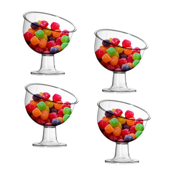Kit Com 4 Taças De Acrílico Inclinada Pequena Festa Doces - 3T Imagem de Kit Com 4 Taças De Acrílico Inclinada Pequena Festa Doces