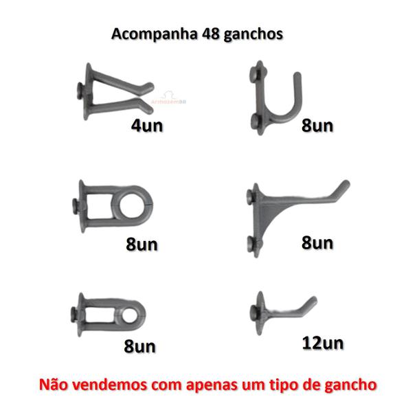 Kit Com 48 Ganchos Para Painel De Ferramenta Em Plástico Cinza - AMZ Imagem de Kit Com 48 Ganchos Para Painel De Ferramenta Em Plástico Cinza - AMZ