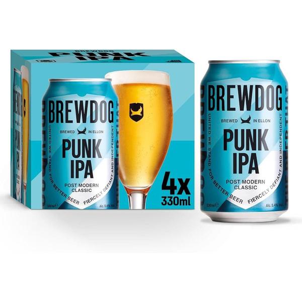 Imagem de Kit Com 4Und Cerveja Brewdog Punk Ipa 5,4% Lata 330Ml