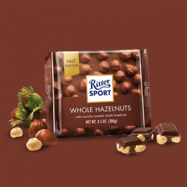 Imagem de Kit Com 4Und Chocolate Ritter Sport Whole Hazelnuts 100G