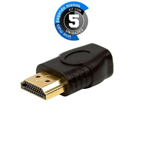 Imagem de Kit com 5 Adaptador Hdmi Macho Para Micro Hdmi Fêmea