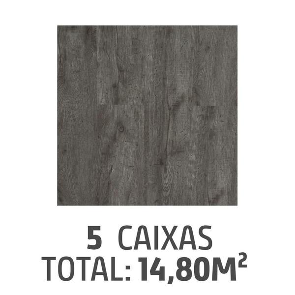 Imagem de Kit com 5 Caixas de Piso Vinílico Gris 157x942 2mm Caixa 2,96m² Holztek