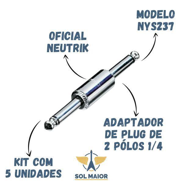 Imagem de Kit com 5 conectores rean nys237 plug p10 mono 2x