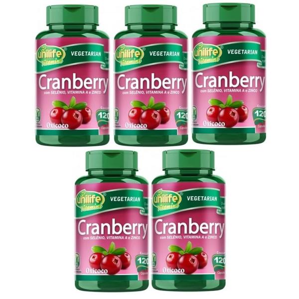 Imagem de Kit com 5 - Cranberry 500mg 120 Capsulas Unilife