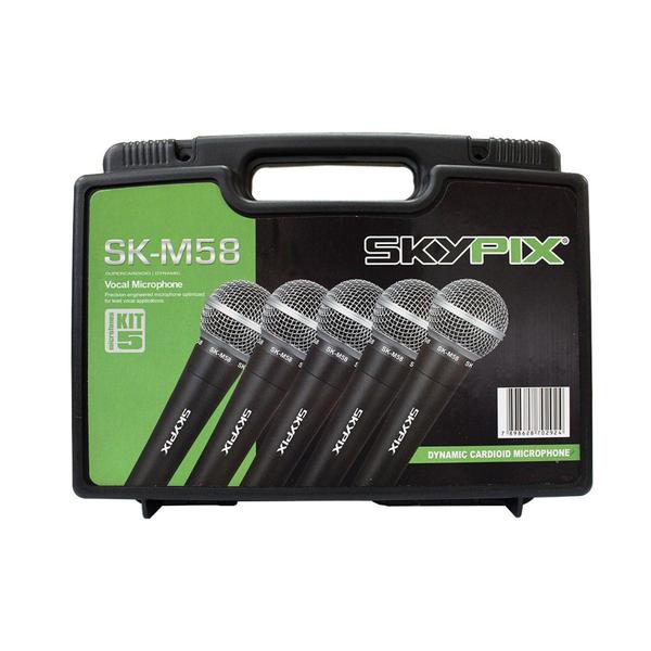 Imagem de Kit com 5 Microfones Dinâmicos de Mão SKYPIX SK-BM58-5