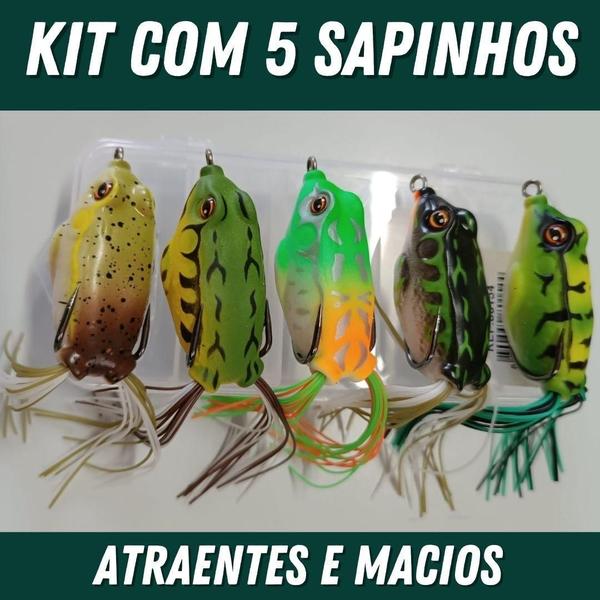 Imagem de Kit Com 5 Mini Iscas Sapinhos Frog Artificial Para Traíras