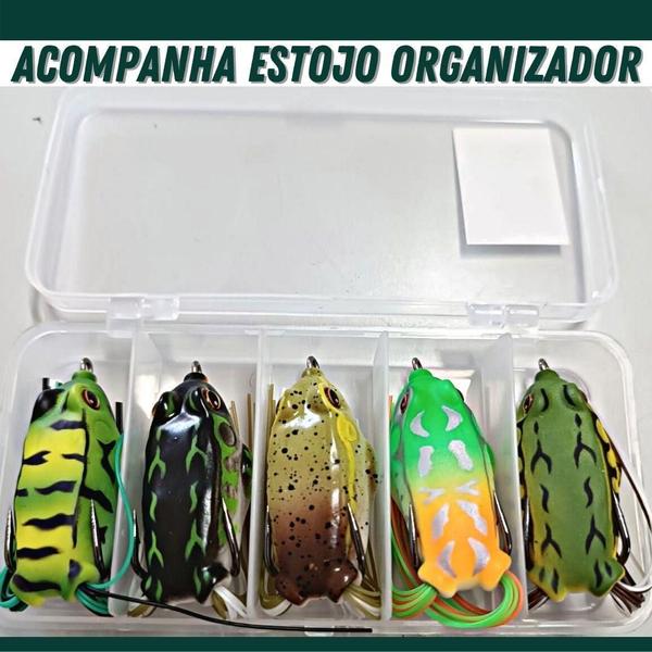 Imagem de Kit Com 5 Mini Iscas Sapinhos Frog Artificial Para Traíras