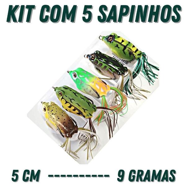 Imagem de Kit Com 5 Mini Iscas Sapinhos Frog Artificial Para Traíras