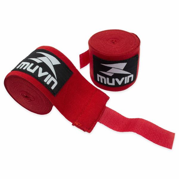 Imagem de Kit com 5 Pares Bandagens Elásticas 3 metros Muvin - Luta - Boxe, Muay Thai, MMA