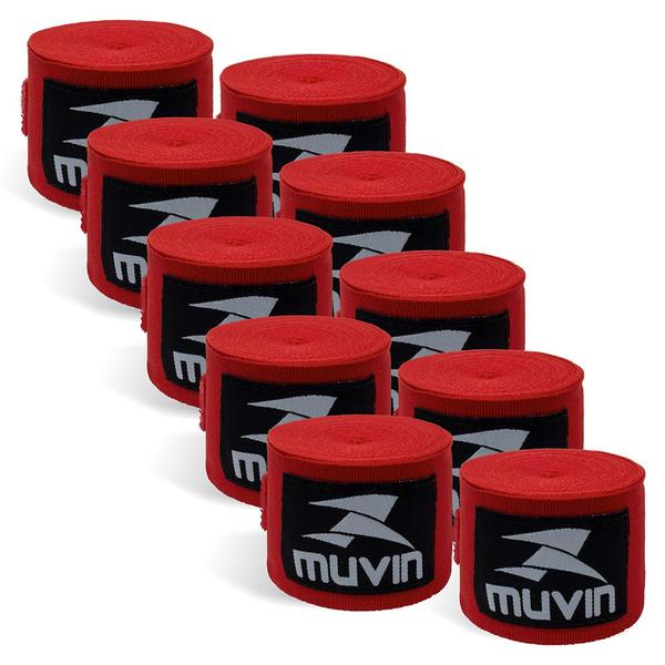 Imagem de Kit com 5 Pares Bandagens Elásticas 5 metros Muvin - Luta - Boxe, Muay Thai, MMA