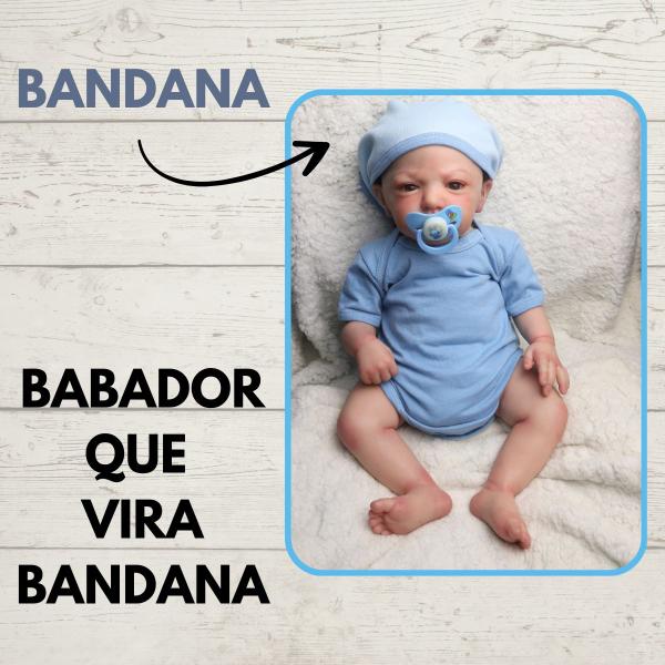 Imagem de Kit Com 5 Pecas Babador Vira Bandana Acessorios Bebe Algodao