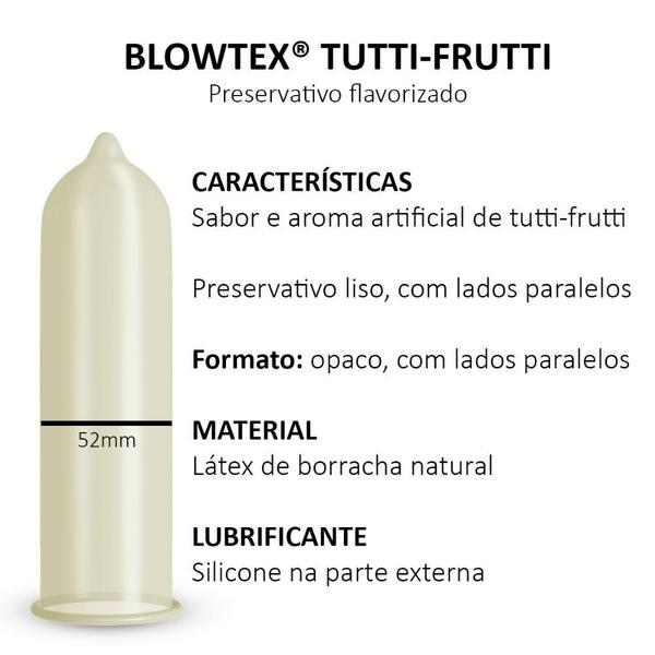 Imagem de Kit com 5 Preservativos Blowtex Tutti Frutti Leve 9 Pague 6 unidades