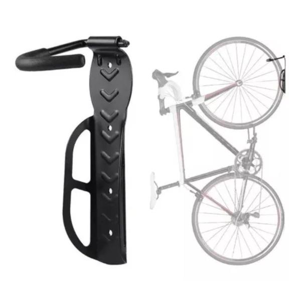 Imagem de Kit com 5 Suportes de Parede Vertical para Bicicleta Preto