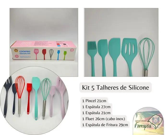 Imagem de Kit Com 5 Utensilios de Cozinha Silicone 5 peças