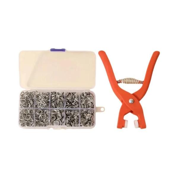 Imagem de Kit com 50 Botões de Pressão de Metal + Alicate Manual para Costura e Artesanato DIY