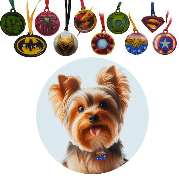 Imagem de Kit com 50 Gravatinha Medalhão Pet  Shop EVA Super Heróis