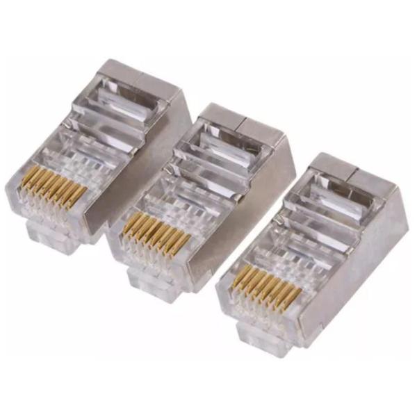 Imagem de Kit Com 500 Conectores Rj45 Macho, Cat6 Blindado