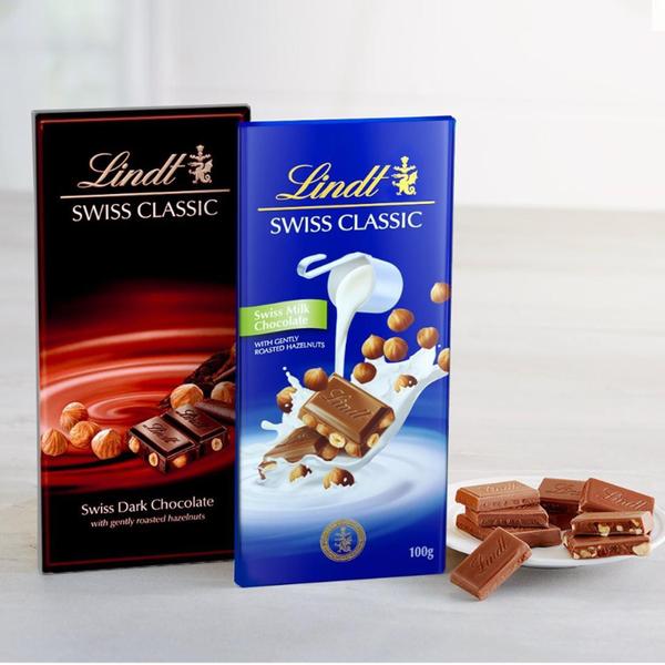 Imagem de Kit Com 5Un Chocolate Lindt Classic Ao Leite Com Avelã 100G