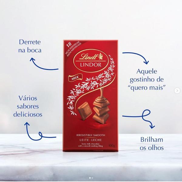 Imagem de Kit Com 5Un Chocolate Suiço Lindt Lindor Milk 100G