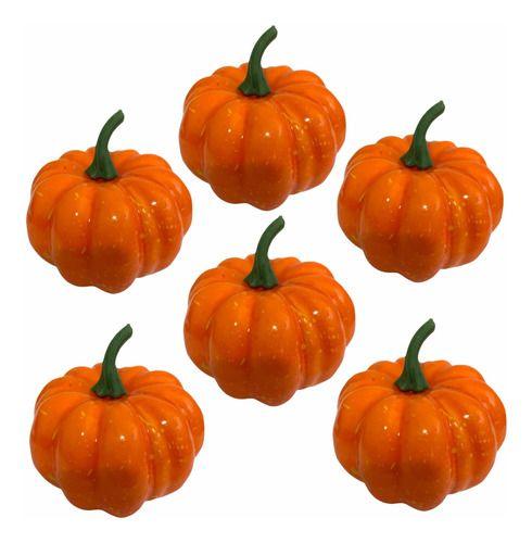 Imagem de Kit Com 6 Abóboras Artificiais Frutas Decorações Halloween Decorações Permanentes 