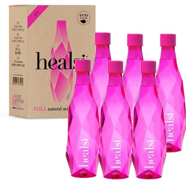 Imagem de Kit Com 6 Água Mineral Portuguesa Natural Healsi Pink 500Ml