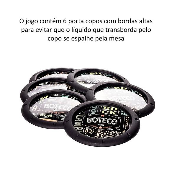 Kit com 6 Base para Colocar Copos Lettering Restaurante Bar e Boteco - Plasútil Imagem de Kit com 6 Base para Colocar Copos Lettering Restaurante Bar e Boteco
