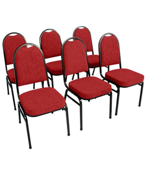 Imagem de Kit com 6 Cadeiras para Auditórios Linha Hotel Vermelho