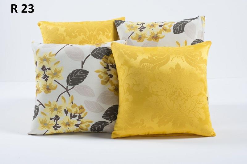 Kit Com 6 Capas de Almofada Com Zíper Estampada Amarela Luxo - Casa Pedro Imagem de Kit Com 6 Capas de Almofada Com Zíper Estampada Amarela Luxo