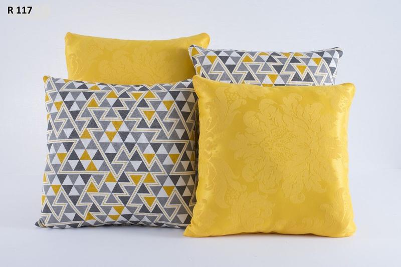 Kit Com 6 Capas de Almofada Com Zíper Estampada Amarela Luxo - Casa Pedro Imagem de Kit Com 6 Capas de Almofada Com Zíper Estampada Amarela Luxo