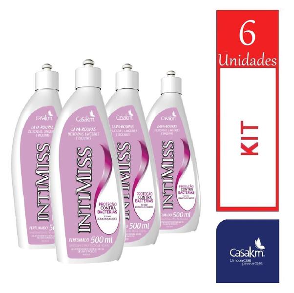 Kit com 6 Casa Km Intimiss Perfumado Líquido Frasco 500ml Imagem de Kit com 6 Casa Km Intimiss Perfumado Líquido Frasco 500ml