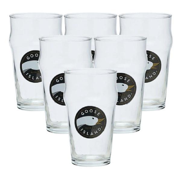 Imagem de Kit Com 6 Copos Em Vidro Tipo Pint Para Cerveja e Chopp Goose Island - 570ml - Ambev Oficial