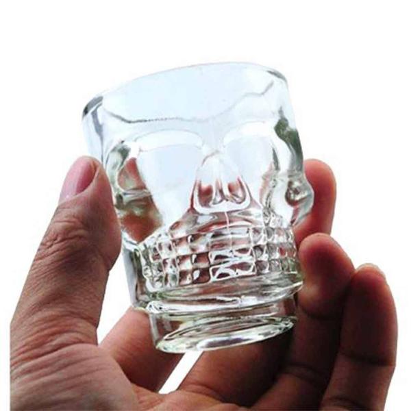 Imagem de Kit Com 6 Copos Shot De Vidro Crystal Head Caveira 50ml