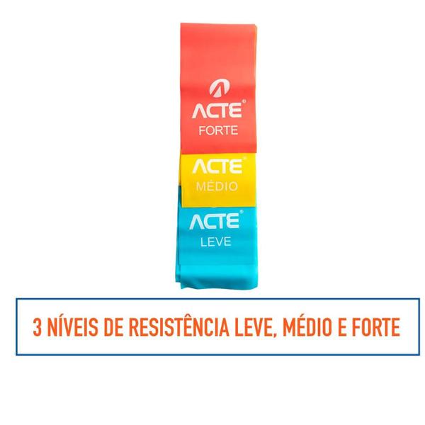 Kit Com 6 Faixas Elásticas para Exercicios 3 Band largas + 3 Mini Band Academia - Acte Imagem de Kit Com 6 Faixas Elásticas para Exercicios 3 Band largas + 3 Mini Band Academia