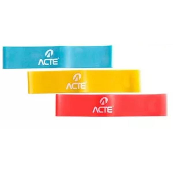 Kit Com 6 Faixas Elásticas para Exercicios 3 Band largas + 3 Mini Band Academia - Acte Imagem de Kit Com 6 Faixas Elásticas para Exercicios 3 Band largas + 3 Mini Band Academia