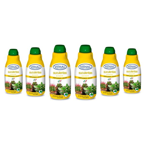 Imagem de Kit Com 6 Fertilizantes Líquido Para Suculentas Vithal 250ml