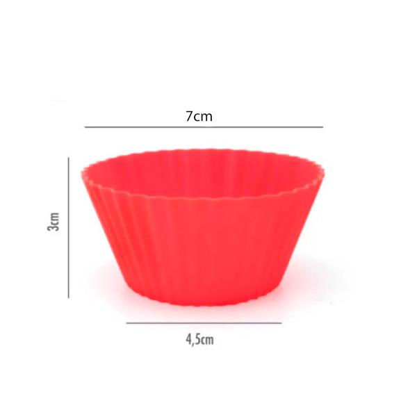 Imagem de Kit Com 6 Formas Para Cupcake Silicone 7cm Multiuso 
