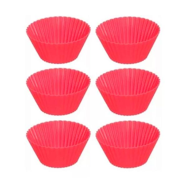 Imagem de Kit Com 6 Formas Para Cupcake Silicone 7cm Multiuso 