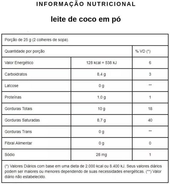 Imagem de Kit Com 6 - Leite de Coco em Pó Vegan 100g QualiCoco