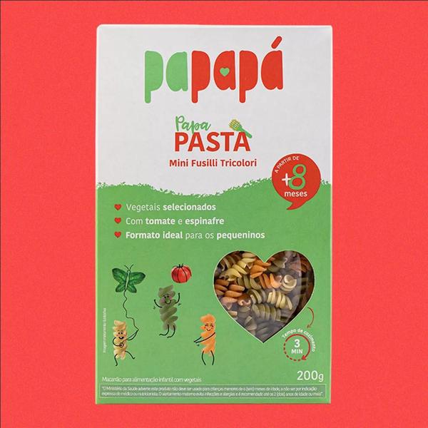 Imagem de Kit Com 6 Mini Fusilli Tricolori Com Vegetais Papapa 200G