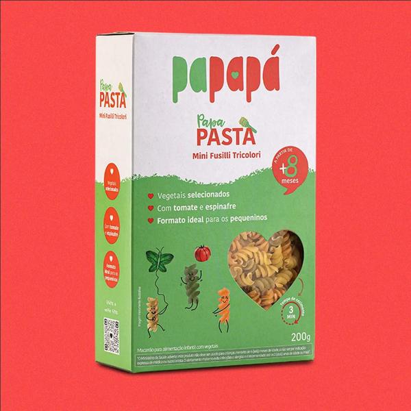 Imagem de Kit Com 6 Mini Fusilli Tricolori Com Vegetais Papapa 200G